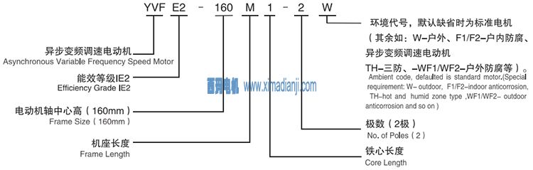 西安泰富西瑪電機(jī):YVFE2高效變頻調(diào)速三相異步電動(dòng)機(jī)型號說明 西安泰富西瑪電機(jī):YVFE2高效變頻調(diào)速三相異步電動(dòng)機(jī)型號說明